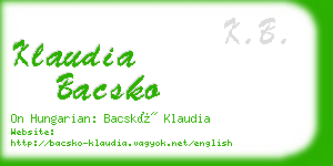 klaudia bacsko business card